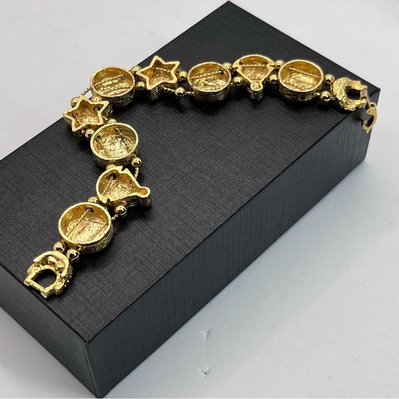 S.P. VTG Enamel Golden Nautical Slide Bracelet 7.25" - Picture 6 of 8